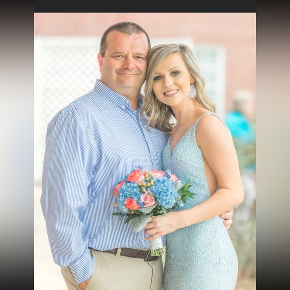 Vienna Blue Swarovski Crystal Prom Dress - Picture 6 of 11